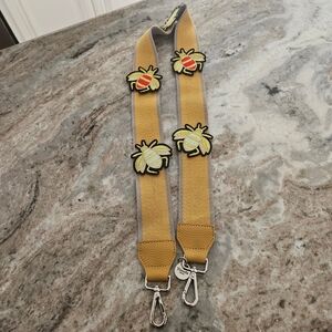 Moda Women's Suspenders with Bee Accents - Yellow and Gray
